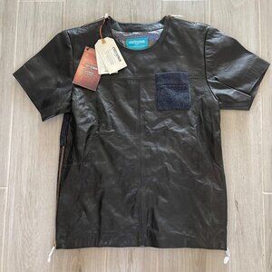 NWT CHEVIGNON FRANCE SHEEP LEATHER SHIRT SZ SMALL